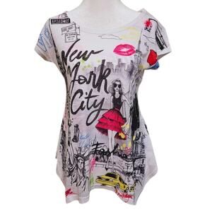 Sweet Gisele New York Bling T-shirt Women's Size M All Around Design Streetwear